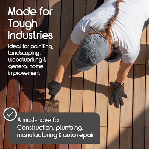 Inspire 6 or 8 Mil HEAVY DUTY Stretch Nitrile Black Gloves Disposable Latex Free - color: Black 8 Mil, size: Small