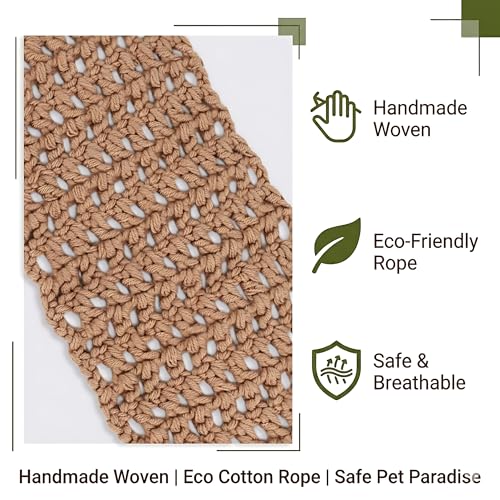 Cotton Reptile Hammock, Bearded Dragon Basking Bed & Snake Accessory | Washable 5.12"x17.72" strong suction bed for crested geckos & chameleons. Ideal vivarium tank accessories decor, snag-free