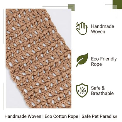 Cotton Reptile Hammock, Bearded Dragon Basking Bed & Snake Accessory | Washable 5.12"x17.72" strong suction bed for crested geckos & chameleons. Ideal vivarium tank accessories decor, snag-free