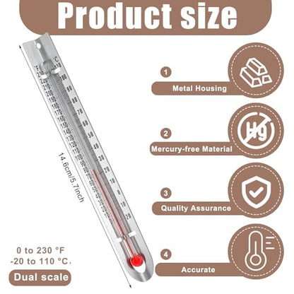 Tellegloww 12 Pcs V Shaped, Dual Scale Science Thermometers, Mercury Free Lab Thermometer for Student School Supplies, Classroom Teaching Tools for Kids, Adults