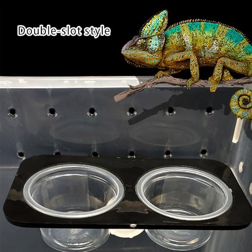 Reptiles Water Feeder Bowl with AntiEscape Design and Suction Base for Secure Placement in Habitats Secure Suction Feeder Bowl - color: Small dining table