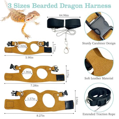 PINVNBY Bearded Dragon Carrier Backpack with Harness and Leash Set Large Reptile Travel Carrier Portable Lizard Backpack Clear Bubble Window Small Animal Carrying Bag for Gecko Kitten Rabbit (Black) - color: Black