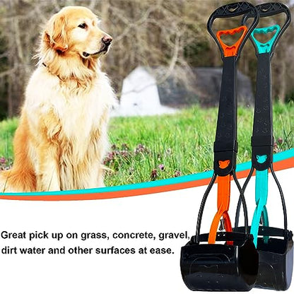 ienjoyed 2-Piece Pooper Scooper for Large Medium & Small Dogs Heavy Duty,Long Handled Dog Poop Scooper for Grass,Durable Dog Poop Pick Up Tool - color: 2-Piece