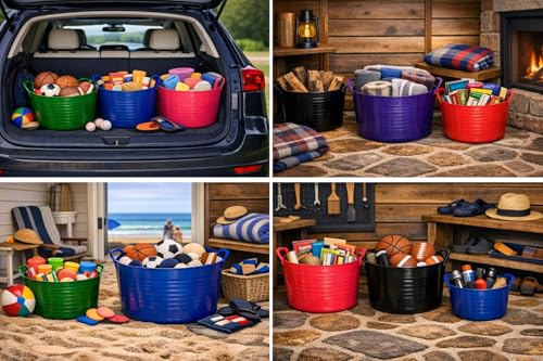 Tubtrugs SP26GBK Red Gorilla Medium-6.8 gallons SL26 Bucket, Black