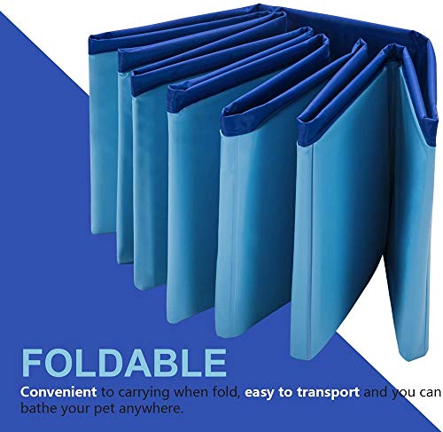 Foldable Collapsible Lizard Bathing & Cooling Swimming Pool, Durable Bath Tub, Swimming Bath Water Washer for Bearded Dragons Hedgehog Hamster & Small Animals, Bonus - Bearded Dragon Swim Float - size: 50x8cm(19.7''x3.2')