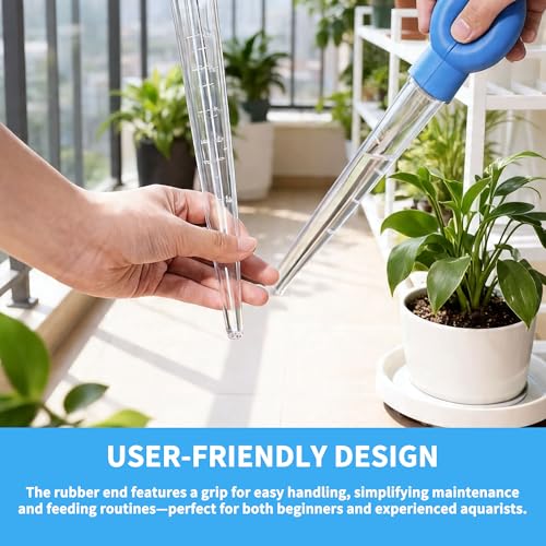 2 Pack Aquarium Gravel Cleaner Siphon, Manual Fish Tank Waste Remover Pipette, Handheld Aquarium Siphon Pump for Cleaning Fish Tank Sand, Debris