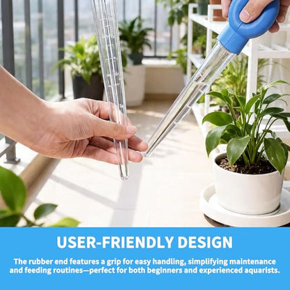 2 Pack Aquarium Gravel Cleaner Siphon, Manual Fish Tank Waste Remover Pipette, Handheld Aquarium Siphon Pump for Cleaning Fish Tank Sand, Debris