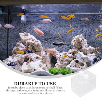 WOONEKY LED Mini Acrylic Aquarium Terrarium Kit with Light-up Feature, Desktop Micro Ecosystem for Betta Fish and Small Aquatic Pets