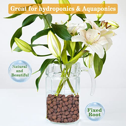 7LB Leca Clay Pebbles for Plants, 4mm-16mm Clay Balls for Hydroponic | Drainage, Reusable, Aeration, Moisture Retention, Lightweight, Natural Leca for Orchids, Succulents, Terrariums, Aquaponics - size: 7LB