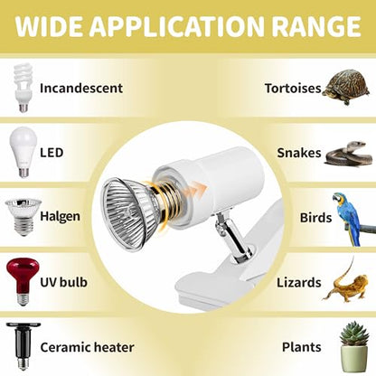 GOZILLA Reptile Heat Lamp, Turtle Lamp with 360°Rotatable Timing & Dimming Cycle Timer, 25W+50W UVA/UVB Reptile Light Bulbs for Reptile and Amphibian Tanks, Terrariums and Cages.(White) - color: Timer Dimmer-White
