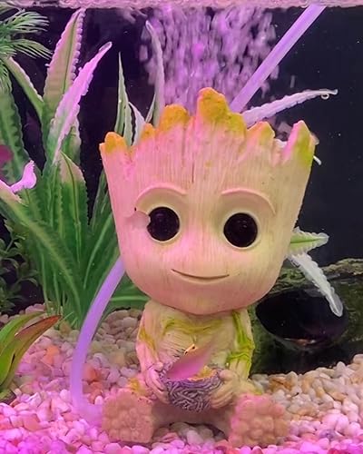 TEEMO Aquarium Groot Air Bubbler Decorations, Air Bubbler Decorations for Fish Tank.(Large Size 3.75'x5.7'x3.5') - size: Large