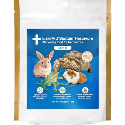 Sustain Herbivore (400 g, Mint) | Nutritionally complete recovery food for herbivorous small pets and reptiles - size: 400 g