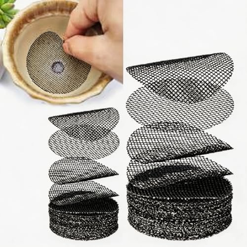 20 Pcs Round Flower Pot Drainage Mesh Pads, Anti Soil Leak Breathable Screen Mats for Indoor Outdoor Succulent Bonsai Garden Planting