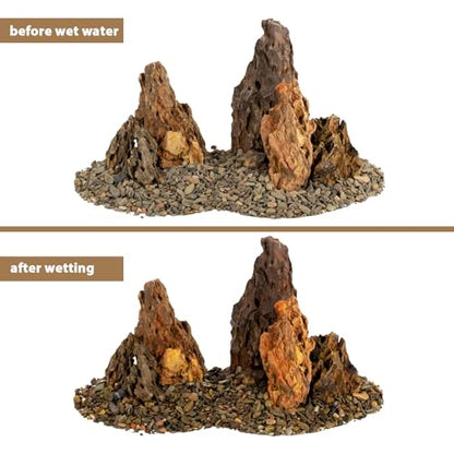 Aquarium Rocks Dragon Stone Natural Hardscape Stone for Aquariums, Fish Tanks, Bonsai, Terrariums, Wargaming Dioramas, Indoor or Outdoor Gardens-5lb(2-6 Inch) - size: 5Lb (2-6 inch)