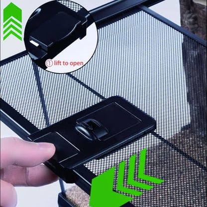 Reptile Terrarium Tank, Glass Reptile Vivarium, Sliding Mesh Cover, for Lizards, Horned Frogs, Snakes, Spiders, Turtle(S, 2.4Gal (12"x7.8"x6"))