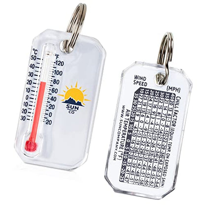 Sun Company Zip-o-gage - Zipper Pull Thermometer for Jacket, Parka, or Backpack | Mini Outdoor Keychain Thermometer - color: White