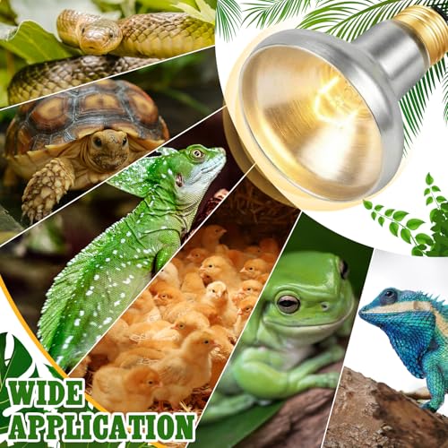 4 Pack 100 Watt Heat Lamp Bulbs for Reptiles 120V UVA Simulated Natural Sunlight Heating Lamp Bulb Basking Light for Chickens, Bearded Dragon, Lizard, Gecko, Turtle