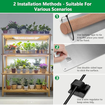 Aumtrly Plant Grow Light for Seed Starting Growing, 882 LED Full Spectrum | Slim 6 Panel, 6/12/16H Auto Timer, 5 Dimming Levels, 3 Light Modes, 2 Installation Methods, Use Indoor Under Shelves - size: 6 Pack