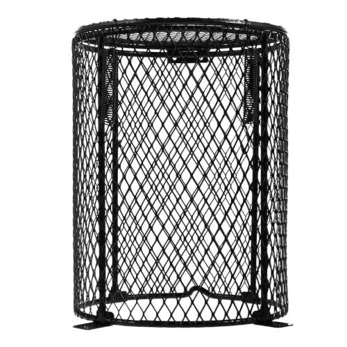 Garneck Leopard Gecko Heat Lamp Grille Reptile Cage Heater Guard Scald Protection Mesh Lampshade Easy Clean
