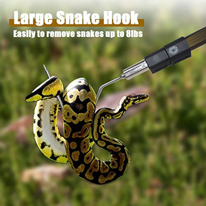 87" Snake Hook Retractable Reptile Catcher Stick Tongs Long Grabber Handling Tool for Rattlesnakes Python Copperhead Removal Catching - color: Snake Hook 87"