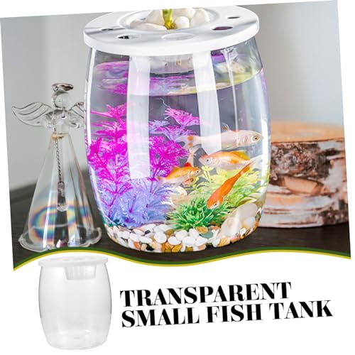 Plastic Fish Tank Desktop Goldfish Aquarium for Home Decor for Small Turtles and Reptiles Durable and Space Saving Design Decorative Fish Bowl for Any Setting