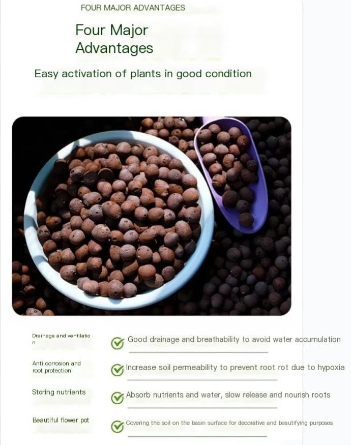 Lightweight Clay Pebbles Ceramsite Porous Drainage Clay Balls Plants-M(15-20Mm)-2 Lb - color: 2 lb, size: M(15-20mm)