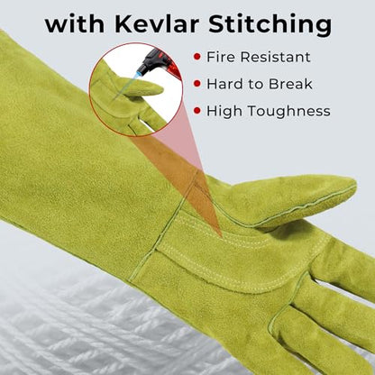 HANDLANDY HLDD Animal Handing Gloves- Bite Proof, Puncture & Scratch Resistant for Safe Handling - color: Yellow, size: 16-inches