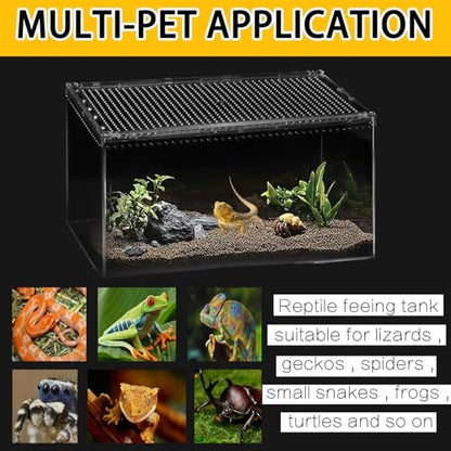 Insect breeding Box Reptile Feeding Box, Waterproof Enclosure Enclosure for arboreal Tarantula Scorpion Sling Lizards Snake Gecko Jumping Spider Snail Isopods, Reptile breeding Box (8x6x4 Inch) ﻿