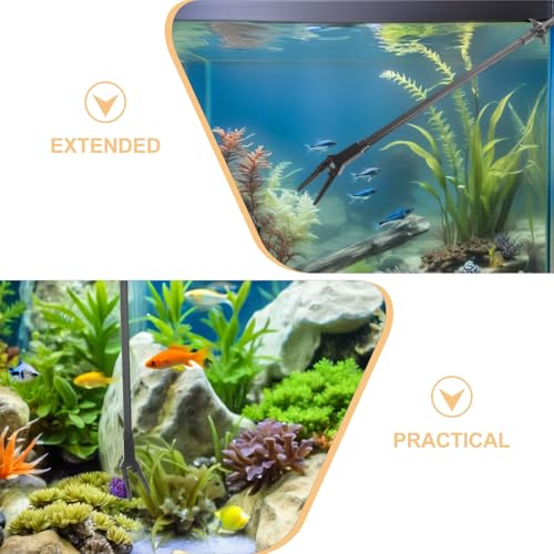 3Pcs Fish Tank Tweezers: Long Aquarium Tweezers 19.7inch - Aquarium Grabber Tool - Reptile Feeding Tongs - Aquascaping Tong Clamps for Coral Plant