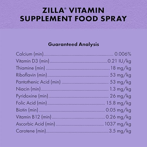 Zilla Vitamin Supplement Food Spray, with Carotene, Spray-on Multivitamin Supplement for Reptiles | With Carotene, Spray-on Multivitamin Supplement for Reptiles