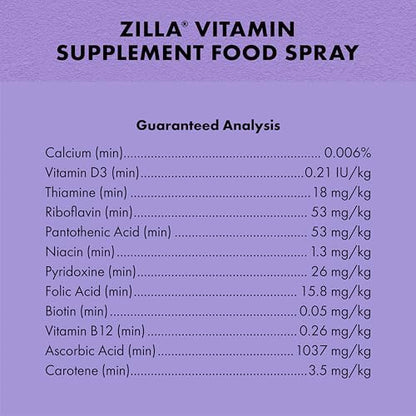 Zilla Vitamin Supplement Food Spray, with Carotene, Spray-on Multivitamin Supplement for Reptiles | With Carotene, Spray-on Multivitamin Supplement for Reptiles
