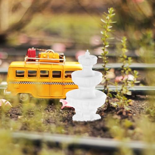 NOLITOY Mini Water Fountain for Dollhouse Accessories Miniature Tabletop Fountain Prop for Fairy Garden Bonsai Landscaping and Micro Landscape Decor Miniature Doll House Accessories, 2 PCS