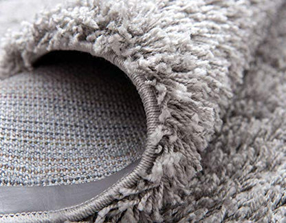 Unique Loom Solid Shag Collection Area Rug (2' 2" x 3' 1" Rectangle, Cloud Gray) - color: Cloud Gray, size: 2' x 3'1" (Rectangular)