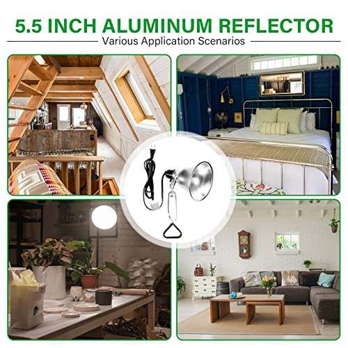 Simple Deluxe Clamp Lamp Light Socket with 5.5 Inch Aluminum Reflector, Suit for Max 60 Watt Lamp (No Bulb Included) with 18/2-Gauge 6 Feet Cord, 4-Pack - size: 5.5 Inch (60 Watts), style: 4-Pack