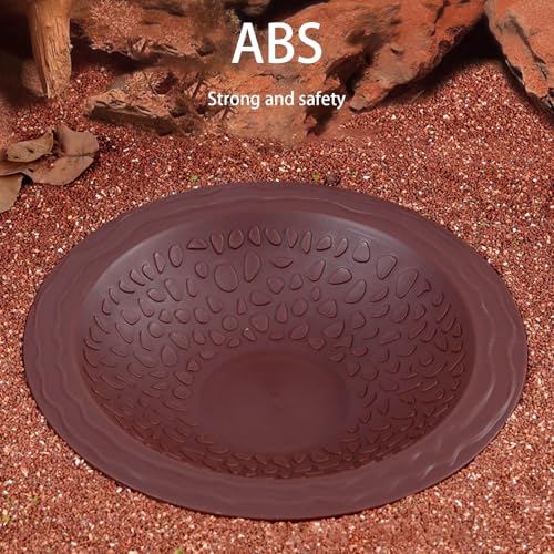 Turtles Soaking Bowl Bathtub Water Pool Feeding Watering for Lizards Frogs and Terrariums Pet Habitat Accessories Reptiles Amphibians Water Bowl - color: brownish yellow