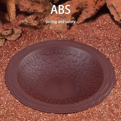 Turtles Soaking Bowl Bathtub Water Pool Feeding Watering for Lizards Frogs and Terrariums Pet Habitat Accessories Reptiles Amphibians Water Bowl - color: brownish yellow