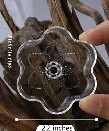 Aquarium Shrimp/Small Fish Feeding Dish Feeder Dish, Acrylic Material, Mini Size (Magnolia Shaped)