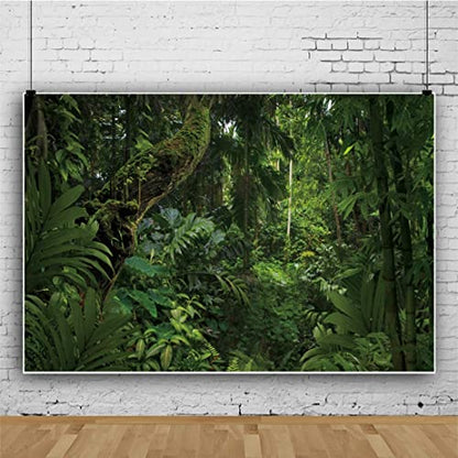 12x8ft Jungle Forest Photography Backdrop for Outdoorsy Camping Theme Party Background Spring Mysterious Rainforest Jungle Forest Tree Natural Scenery Kids Adult Wedding Photo Studio Props - size: 12x8ft
