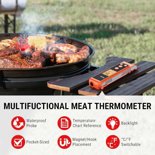 TempPro TempScan 2-in-1 Infrared Thermometer Gun with Meat Probe | Instant Read Thermometer for Grilling, Non-Contact Infrared Thermometer for Cooking Pizza Oven Griddle HVAC Pool AC Vent - style: IR Thermometer with Meat Probe