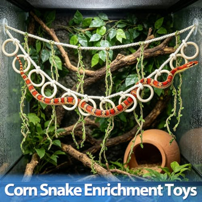 Harhana 12-Piece Snake Climbing Rings, Natural Wooden Rings for Corn Snake & Ball Pythons, Reptile Enclosure Accessories