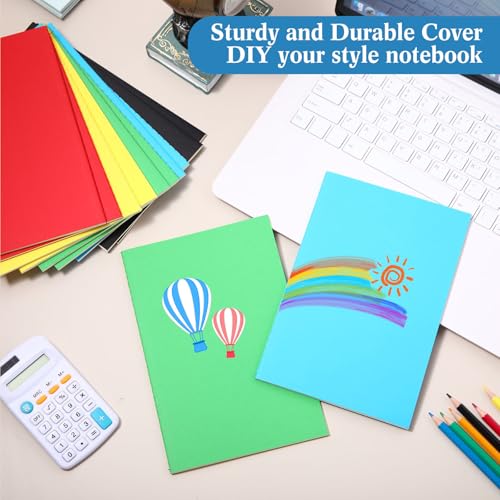 100 Pcs Journals Notebooks Bulk - Kraft Softcover A5 Small Notebooks 5.5 Inch x 8.3 Inch Notepads with 60 Page 30 Sheet for Writing Sketch Travel Office Supplies(Multicolor,Lined) - color: Multicolor, style: Lined