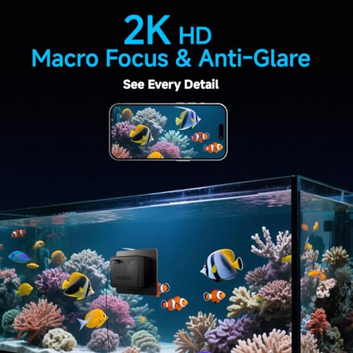 2K HD Aquarium & Terrarium WiFi Pet Camera,140° Wide-Angle Anti-Glare & Anti-Reflection,Night Vision for Fish & Reptiles,Two-Way Audio,Glass-Mount Enclosure Monitor,AI-Powered Detection,24/7 Recording - size: 1 pack