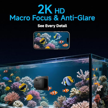 2K HD Aquarium & Terrarium WiFi Pet Camera,140° Wide-Angle Anti-Glare & Anti-Reflection,Night Vision for Fish & Reptiles,Two-Way Audio,Easy & Quick Install,AI-Powered Detection,24/7 Recording