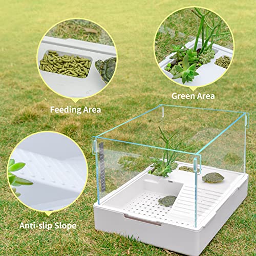 BETAZOOER Small Acrylic Turtle Tank Water Filter Reptile 15.7"×11.8"×10" - size: Small(Acrylic)