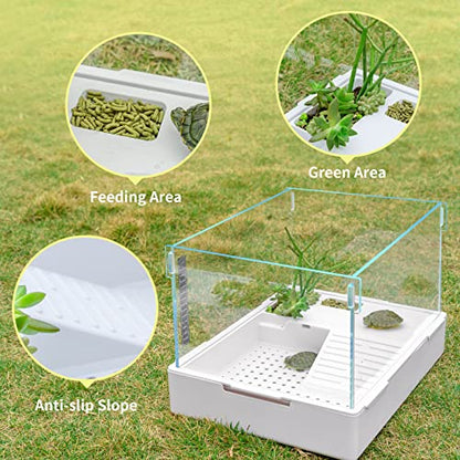 BETAZOOER Small Acrylic Turtle Tank Water Filter Reptile 15.7"×11.8"×10" - size: Small(Acrylic)