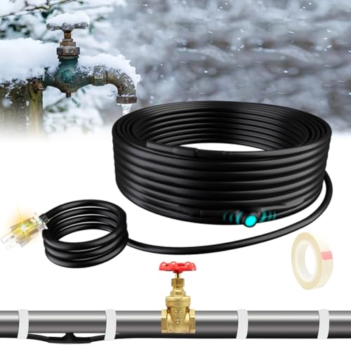 Heat Tape for Water Pipes, 7W/FT Constant Wattage Cable 9FT | Protects water-filled metal and plastic pipes from freezing. Install in a straight line only. CSA & ETL certified. - style: 9 Feet