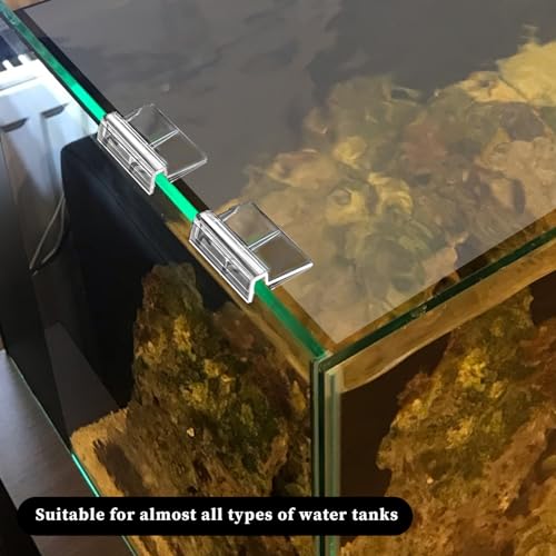 Sliverdew 6 PCS Aquarium Lid Clips, 8mm Clear Acrylic Fish Tank Lid Holder Aquarium Hoods Support Clamps for Rimless Fish Tank Glass Top - for Thickness 8mm - size: for 8mm thickness