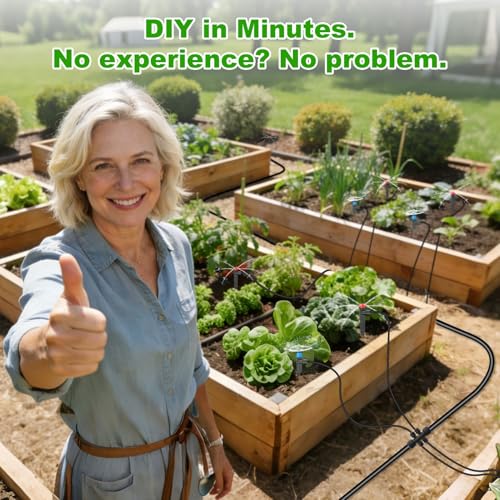 236FT Drip Irrigation System Kit New Quick-Connect, Automatic Garden Watering Misting System for Greenhouse, Yard, Lawn, Plant with 5/16 inch Hose 1/4 inch Distribution Tubing and Accessories - size: 236FT