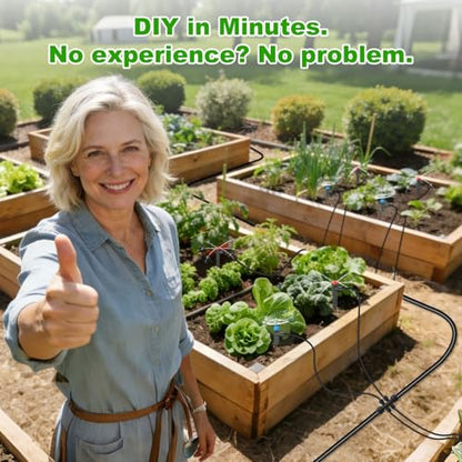 236FT Drip Irrigation System Kit New Quick-Connect, Automatic Garden Watering Misting System for Greenhouse, Yard, Lawn, Plant with 5/16 inch Hose 1/4 inch Distribution Tubing and Accessories - size: 236FT