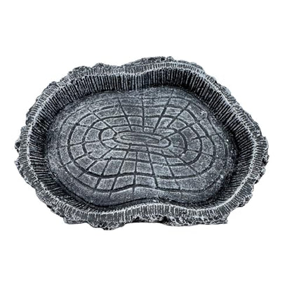 2 Pack Shallow Reptile Food Bowls, Reptile Feeding Terrarium Bowls for Bearded Dragon Lizard Frog Gecko Tortoise Hermit Crab Snail (Black) - color: Black - 2 Pack Shallow Bowls